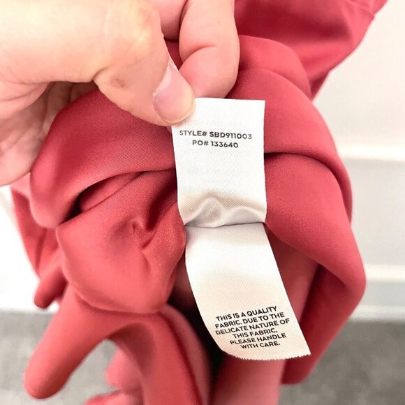 Lulus Like What You See Rose Satin Asymmetrical Ruffled Midi Dress Size XL - Picture 5 of 6